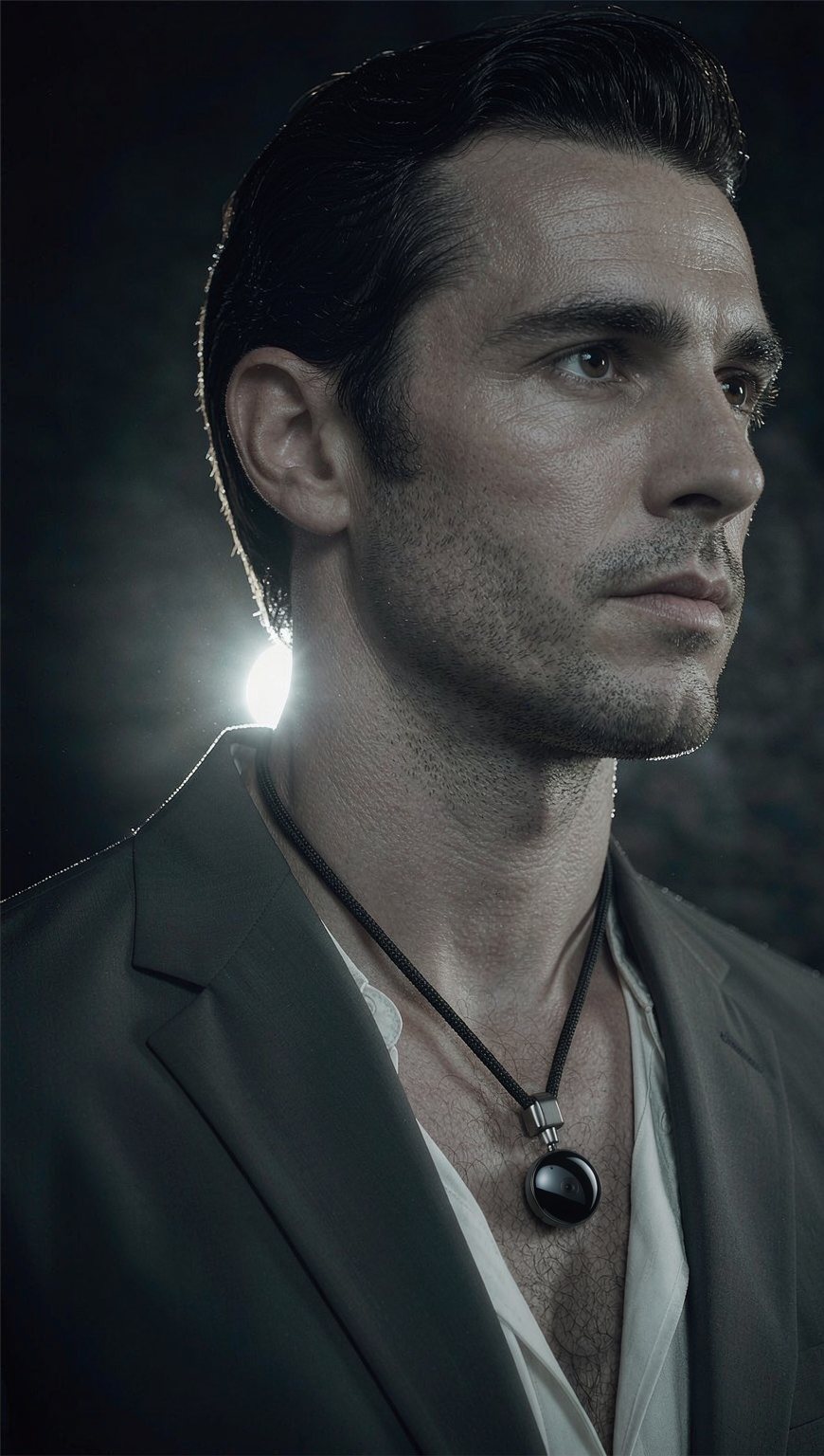 A professional wearing the Nuola AI pendant